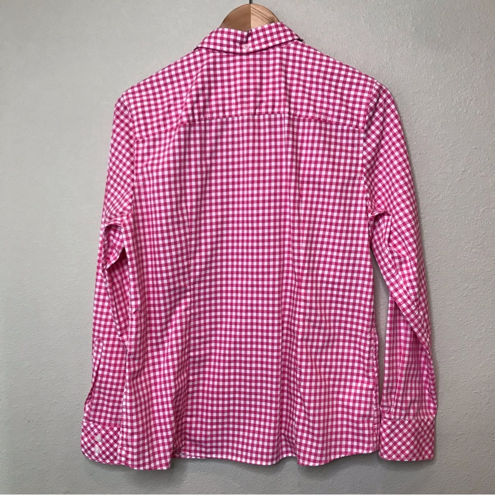 L.L. BEAN Blouse Top Vintage Pink Gingham Classic Style Size S - Picture 4 of 7